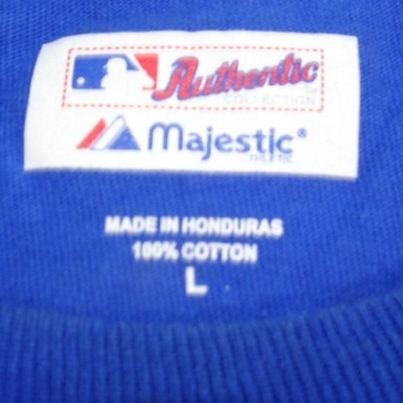 MLB Chicago Cubs Majestic Blue T-Shirt Large - Picture 3 of 5